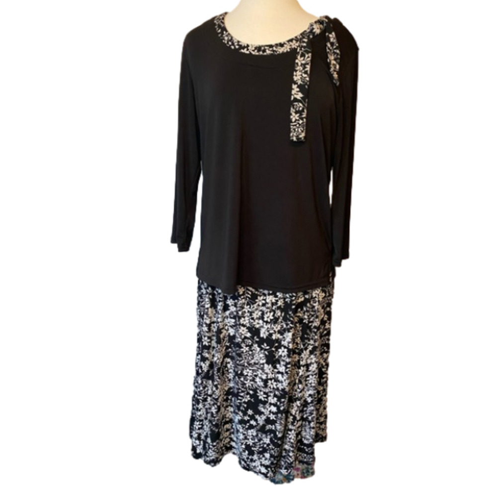 Lady Sun Women's M Cottage 2 Piece Skirt Blouse Set Career Office Classic Retro‎